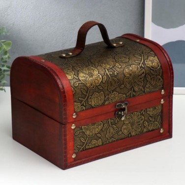 Шкатулка-сундучок Золотые цветы
