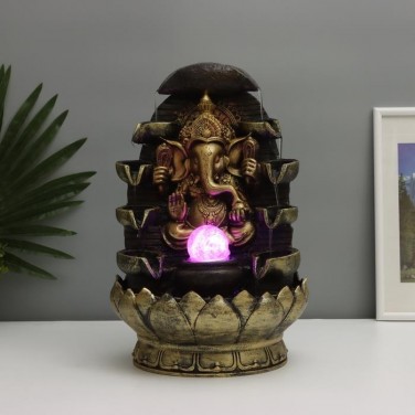 Декоративный фонтан Ганеша в храме (с подсветкой)