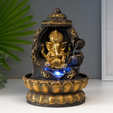 Декоративный фонтан Ганеша на троне (с подсветкой) Декоративный фонтан Ганеша на троне (с подсветкой)