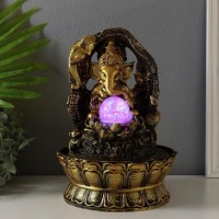 Декоративный фонтан Ганеша с шаром (с подсветкой)