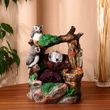 Декоративный фонтан Совушки (с подсветкой)