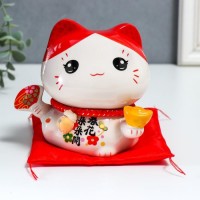 Копилка Манэки с цветочным веером