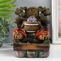 Декоративный фонтан Слоны с китайской монетой (с подсветкой)