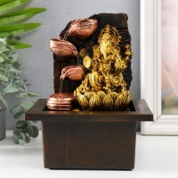 Декоративный фонтан Ганеша в лотосе (с подсветкой)