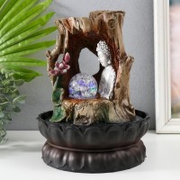Декоративный фонтан Будда в дереве (с подсветкой)