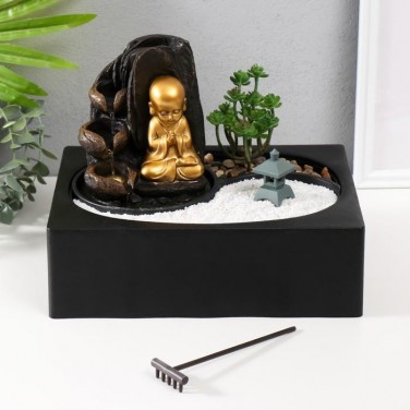 Декоративный фонтан Хотей с японском саду (с подсветкой)