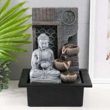 Декоративный фонтан Будда. Инь и ян (с подсветкой)