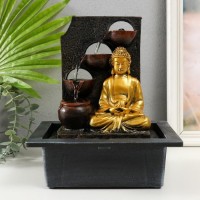Декоративный фонтан Будда у стены (с подсветкой)