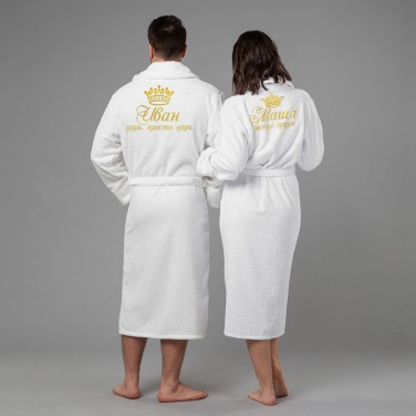 Комплект халатов с вышивкой Царская семья (белые)