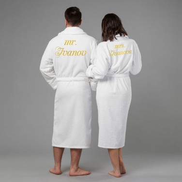 Комплект халатов с вышивкой Мистер и миссис (белые)