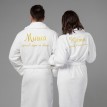 Комплект халатов с вышивкой Лучшие в мире муж и жена (белые)