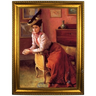 Портрет по фото В шляпе и красном платье