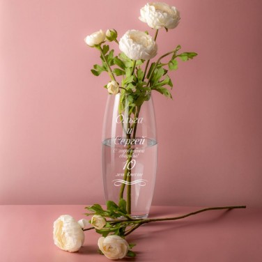 Именная ваза для цветов С годовщиной свадьбы