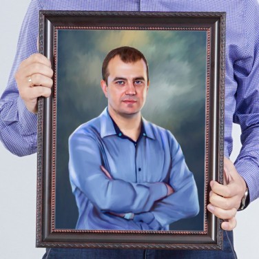 Классический мужской портрет по фото (в раме)