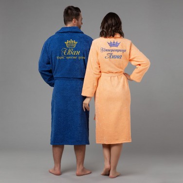 Комплект халатов с вышивкой Царь и Императрица