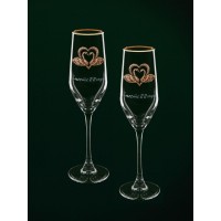 Набор фужеров для шампанского Бронзовая свадьба Набор фужеров для шампанского Бронзовая свадьба