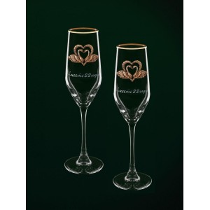 Набор фужеров для шампанского Бронзовая свадьба Набор фужеров для шампанского Бронзовая свадьба