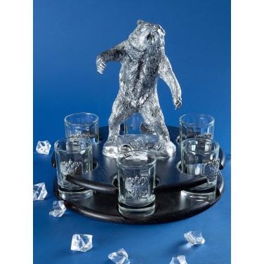 Набор стопок для водки с баром Русский медведь