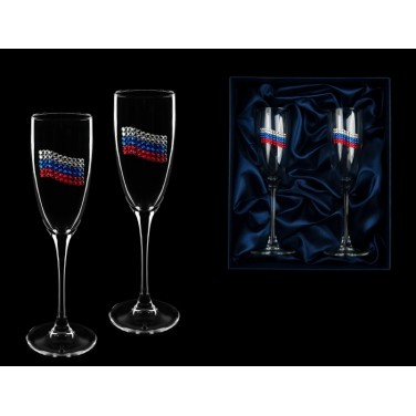 Набор фужеров для шампанского Российский флаг