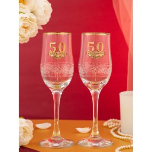 Набор фужеров для шампанского Золотая свадьба - 50 лет