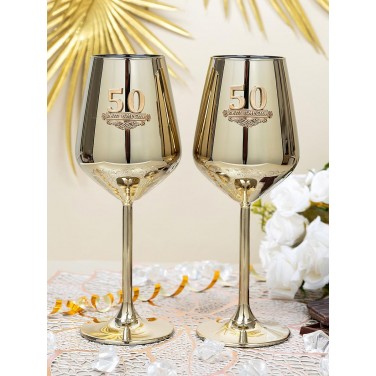 Набор бокалов для вина 50 лет вместе