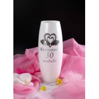 Стеклянная ваза Жемчужная свадьба - 30 лет вместе