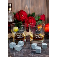 Набор бокалов для виски Серебряная свадьба (в футляре)