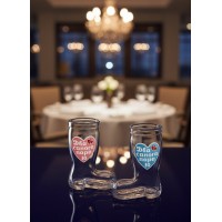 Набор стопок для водки Два сапога пара - 10 лет вместе