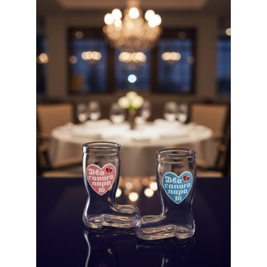 Набор стопок для водки Два сапога пара - 10 лет вместе