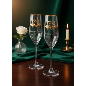 Набор фужеров для шампанского Медная свадьба Набор фужеров для шампанского Медная свадьба