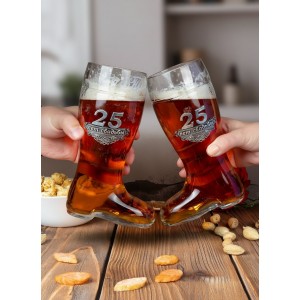 Набор бокалов для пива 25 лет вместе - два сапога пара