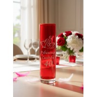 Стеклянная ваза Рубиновая свадьба - 40 лет вместе