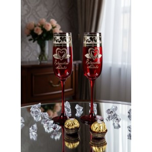 Набор фужеров для шампанского С юбилеем - 40 лет вместе!