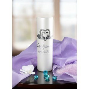 Стеклянная ваза С юбилеем - 25 лет рядом!