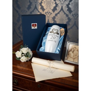 Стеклянная ваза Фарфоровая свадьба - вместе 20 лет