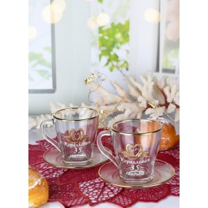 Чайный набор Коралловая свадьба (на 2 персоны)