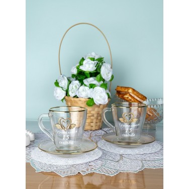 Чайный набор Хрустальная свадьба (на 2 персоны)