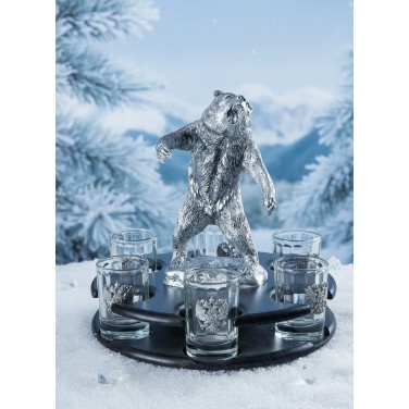 Набор стопок для водки с баром Русский медведь