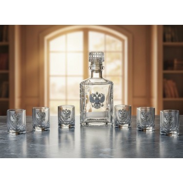 Набор для водки со штофом Россия