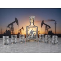 Набор для водки со штофом Главный нефтяник