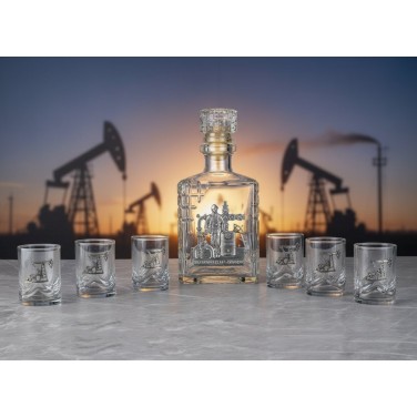 Набор для водки со штофом Главный нефтяник