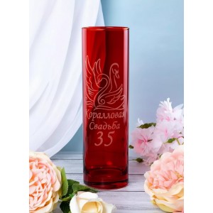 Стеклянная ваза 35 лет в любви Стеклянная ваза 35 лет в любви
