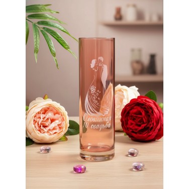 Стеклянная ваза 10 лет совместной жизни Стеклянная ваза 10 лет совместной жизни