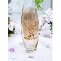 Стеклянная ваза 45 лет рука об руку