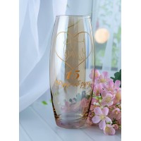 Стеклянная ваза 15 лет рука об руку