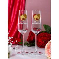 Набор фужеров для шампанского 35 счастливых лет