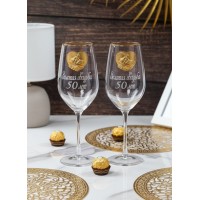Набор бокалов для вина Золотая свадьба - 50 лет счастья