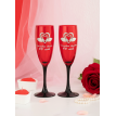 Набор фужеров для шампанского Рубиновая свадьба - 40 лет