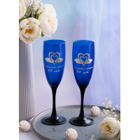 Набор фужеров для шампанского Сапфировая свадьба - 45 лет