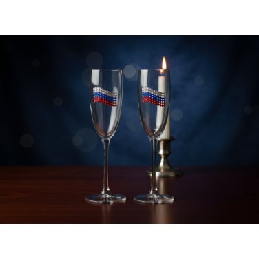Набор фужеров для шампанского Российский флаг